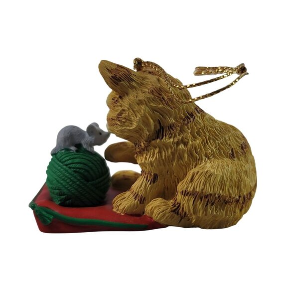 Current Inc. Kitten and Yarn Ball Christmas Ornament Tabby Mouse Holiday Vintage - Picture 3 of 8